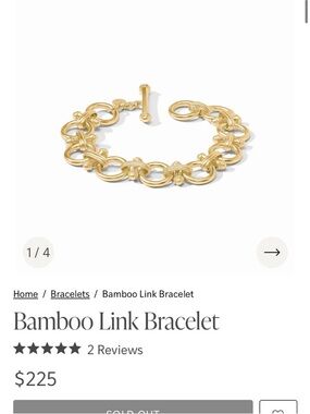 Julie Vos Gold Bamboo-Link Toggle Bracelet